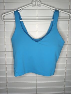 Lululemon Align Tank Top Poolside Bright Blue Built-in Bra Size 4 Yoga Gym EUC